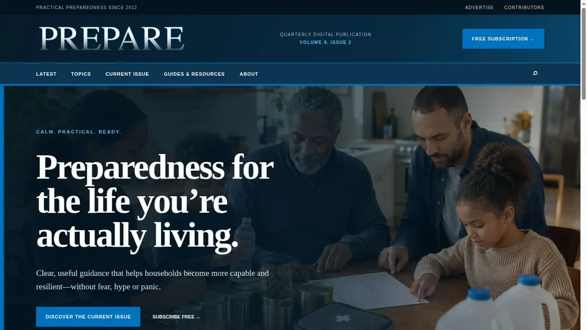 PREPARE Magazine website preview
