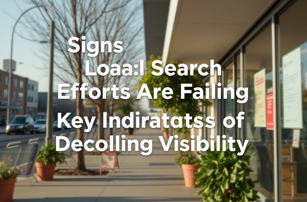 Signs Your Local Search Efforts Are Failing: Key Indicators of Declining Visibility