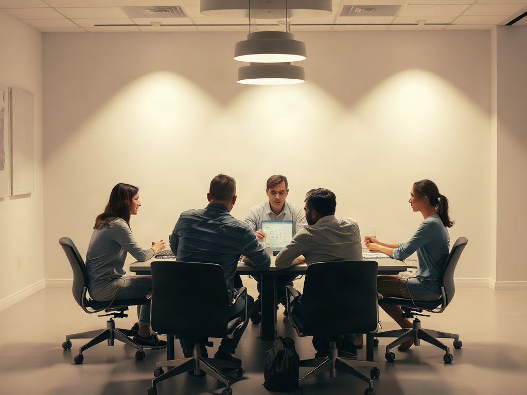 Community Engagement Campaign Ideas for Social Media Community team reviewing poll results and member posts around a meeting table