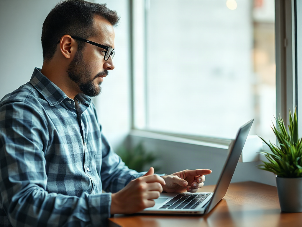 Small business owner comparing campaign costs and lead reports beside a laptop