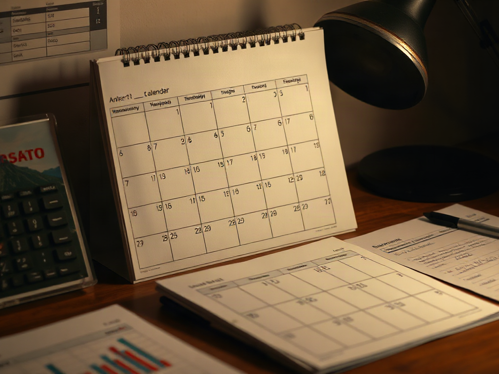 Campaign calendar beside platform cards, draft posts, and performance notes on a desk